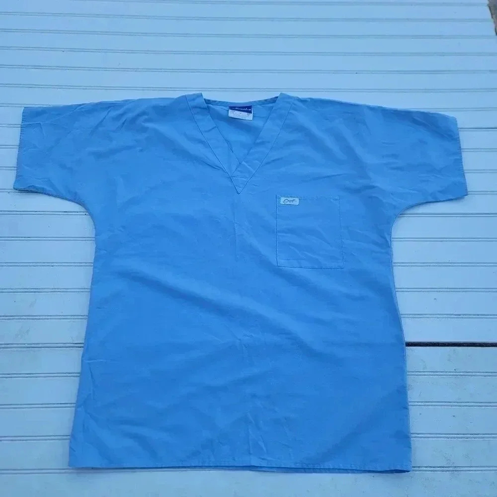 Lot Of 6 Womens Scrub Uniform Tops Blue Brown  Green Cherokee SB Sz M - Picture 8 of 8